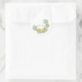 Halbwüstenmonogramm Hochzeitsibbaldia Runder Aufkleber (Tasche)