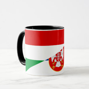 Halbzeichen der hungrigen Serbia-Flagge Tasse