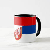 Halbzeichen der hungrigen Serbia-Flagge Tasse (VorderseiteRechts)