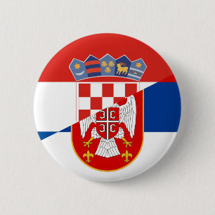 Halbzeichen der Kroatischen Serbia-Flagge Button