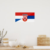 Halbzeichen der Kroatischen Serbia-Flagge Poster (Küche)