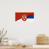 Halbzeichen des Flaggenstaats Serbia montenegro Poster (Küche)