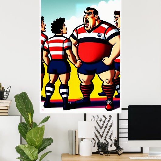 Halbzeitgespräch - großes Rugby-Poster Poster (Heimbüro)