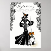 Halbzeitschrift in Mode mit schwarzer Spitze Poster (Vorne)