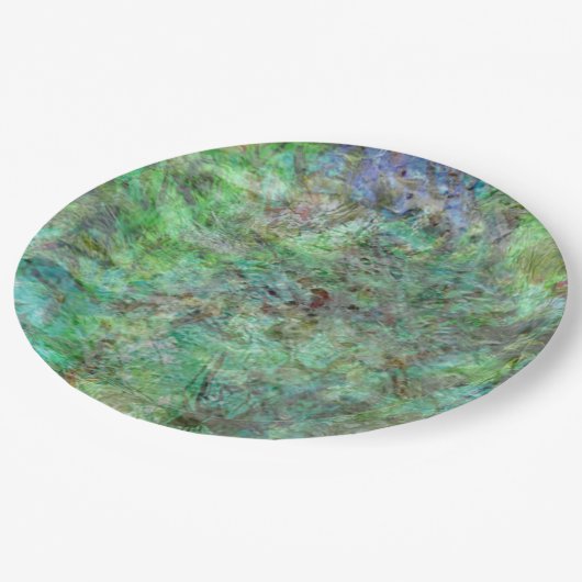 Halcyon grüne Textur Collture Papiertüte, kaltem L Pappteller (Schrägansicht)