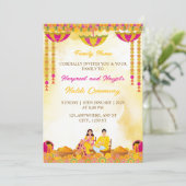 Haldi Ceremony Invitation, Maiyan Ceremony Card Einladung (Stehend Vorderseite)