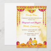 Haldi Ceremony Invitation, Maiyan Ceremony Card Einladung (Vorne/Hinten)