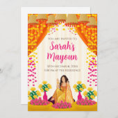 Haldi Einladung Mayoun lädt & Haldi ein (Vorne/Hinten)