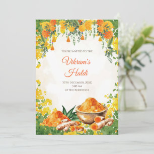 Haldi lädt als Haldi Einladung Holud zur Einladung