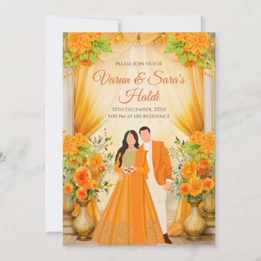 Haldi lädt Digital Haldi zu Einladungen ein (Vorderseite)