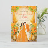 Haldi lädt Digital Haldi zu Einladungen ein (Stehend Vorderseite)