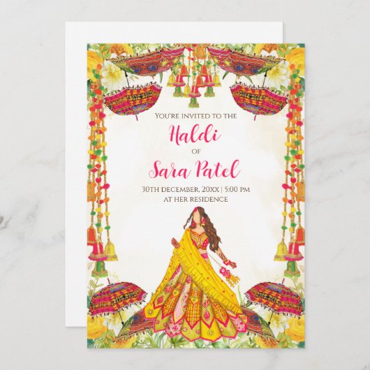 Haldi lädt & Holud Einladung Haldi ein (Vorne/Hinten)