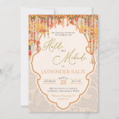 Haldi Mehndi Hochzeitsfeier Indian Sangeet Einladung (Vorderseite)