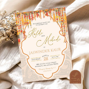 Haldi Mehndi Hochzeitsfeier Indian Sangeet Einladung
