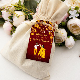 Haldi Mehndi Sangeet Indischer Hochzeitmaroon gelb Geschenkanhänger