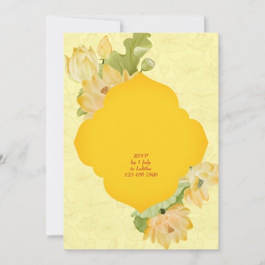 Haldi pithi gelben Lotus Blume laden Vorlage ein (Rückseite)