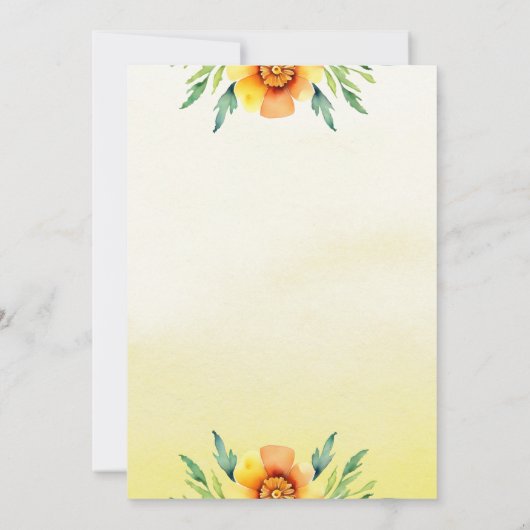 Haldi und Mehndi-Marigolds locken indische Hochzei Einladung (Rückseite)