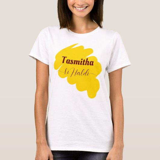 Haldi Zeremonie ki haldi passend personalisiert T-Shirt (Vorderseite)