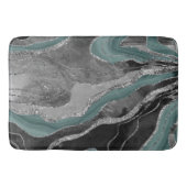 Hale Aquamarin Gray Marble Agate Silver Glitzer Gl Badematte (Vorderseite)