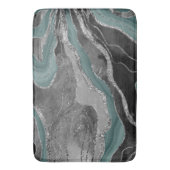 Hale Aquamarin Gray Marble Agate Silver Glitzer Gl Badematte (Vorderseite Vertikal)