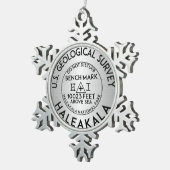 Haleakala National Park Benchmark Bench Mark USGS Schneeflocken Zinn-Ornament (Rechts)