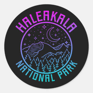 Haleakala National Park Hawaii USA Gradient Runder Aufkleber