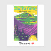 Haleakala Nationalpark Hawaii Retro Aufkleber (Blatt)