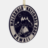 Haleakalā Nationalpark Hawaii Retro Emblem Keramik Ornament (Rechts)