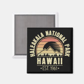 Haleakala Nationalpark Hawaii Retro Magnet (Vorderseite/Rückseite)