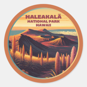 Haleakala Nationalpark Hawaii Runder Aufkleber