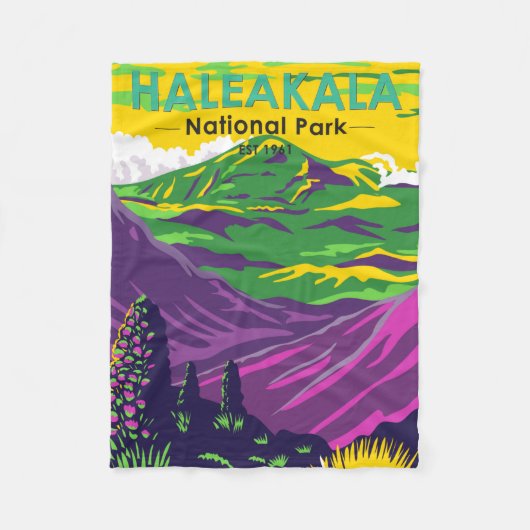 Haleakala Nationalpark Hawaii Vintag Fleecedecke (Vorderseite)