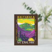 Haleakala Nationalpark Hawaii Vintag gestört Postkarte (Stehend Vorderseite)