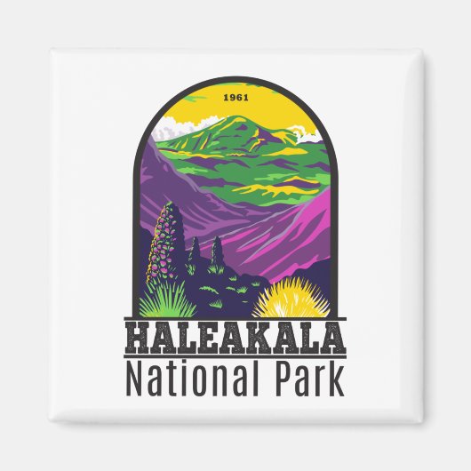 Haleakala Nationalpark Hawaii Vintag Magnet (Vorne)