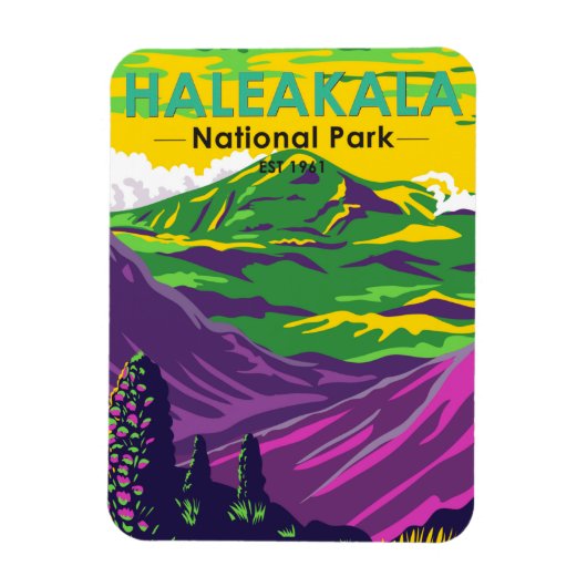 Haleakala Nationalpark Hawaii Vintag Magnet (Vertikal)