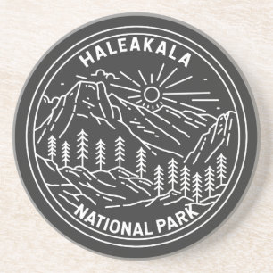 Haleakala Nationalpark Hawaii Vintag Monoline Getränkeuntersetzer