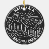 Haleakala Nationalpark Hawaii Vintag Monoline Keramik Ornament (Hinten)