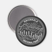 Haleakala Nationalpark Hawaii Vintag Monoline Magnet (Vorderseite/Rückseite)