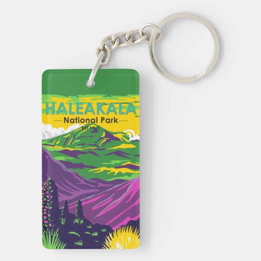 Haleakala Nationalpark Hawaii Vintag Schlüsselanhänger (Rückseite)
