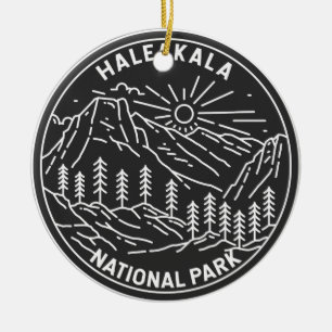 Haleakala Nationalpark Hawaii Vintage Monoline Keramik Ornament