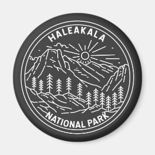Haleakala Nationalpark Hawaii Vintage Monoline Magnet