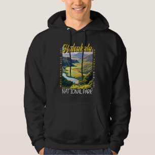 Haleakala Nationalpark Illustration erschüttert Hoodie
