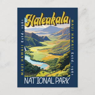 Haleakala Nationalpark Illustration erschüttert Postkarte