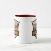 Haleakala Nationalpark Illustration Retro Abzeiche Tasse (Zentrum)