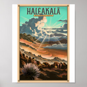 Haleakala Nationalpark Litho Kunstposter Poster