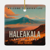 Haleakala Nationalpark Maui Hawaii Vintag Keramikornament (Rückseite)
