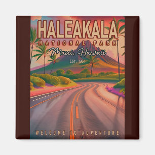 Haleakala-Nationalpark Maui Road Vulkan Retro Magnet