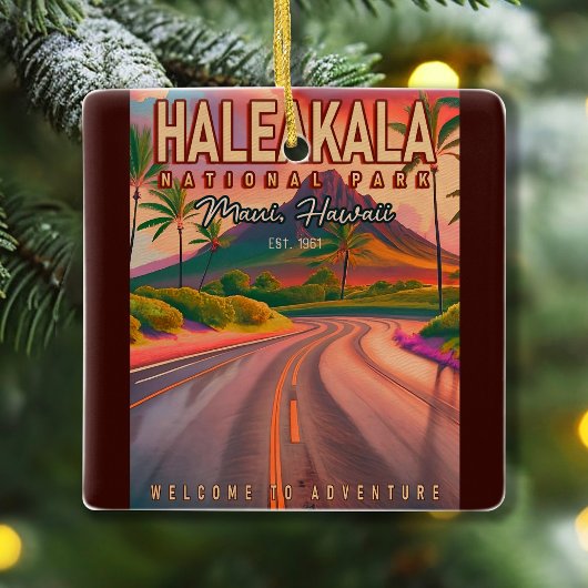 Haleakala Nationalpark Maui Road Vulkan Vintag Keramikornament