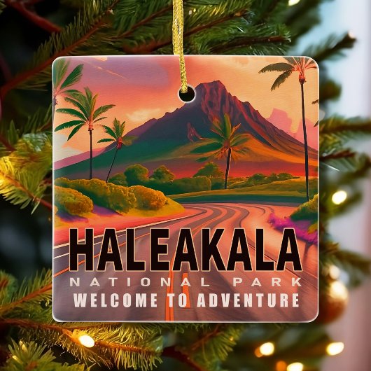 Haleakala Nationalpark Maui Road Vulkan Vintag Keramikornament