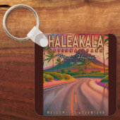 Haleakala Nationalpark Maui Road Vulkan Vintag Schlüsselanhänger (Vorderseite)