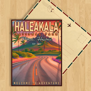 Haleakala-Nationalpark Maui Road Vulkan Vintage Postkarte